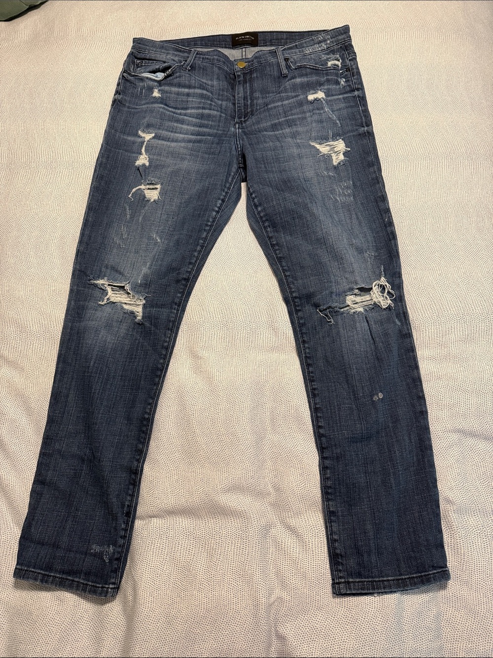 Black Orchid Denim Women's Distressed Mid Wash Boyfriend Jeans